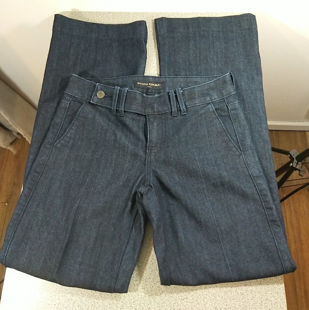 Banana Republic Dark Blue Trouser Jeans Wide Leg